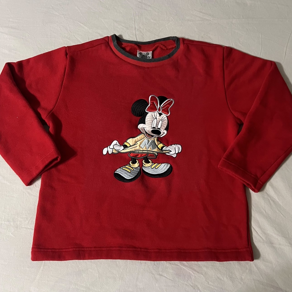Vintage Disney Red Girls Minnie Mouse Embroidered Sweatshirt #y2k